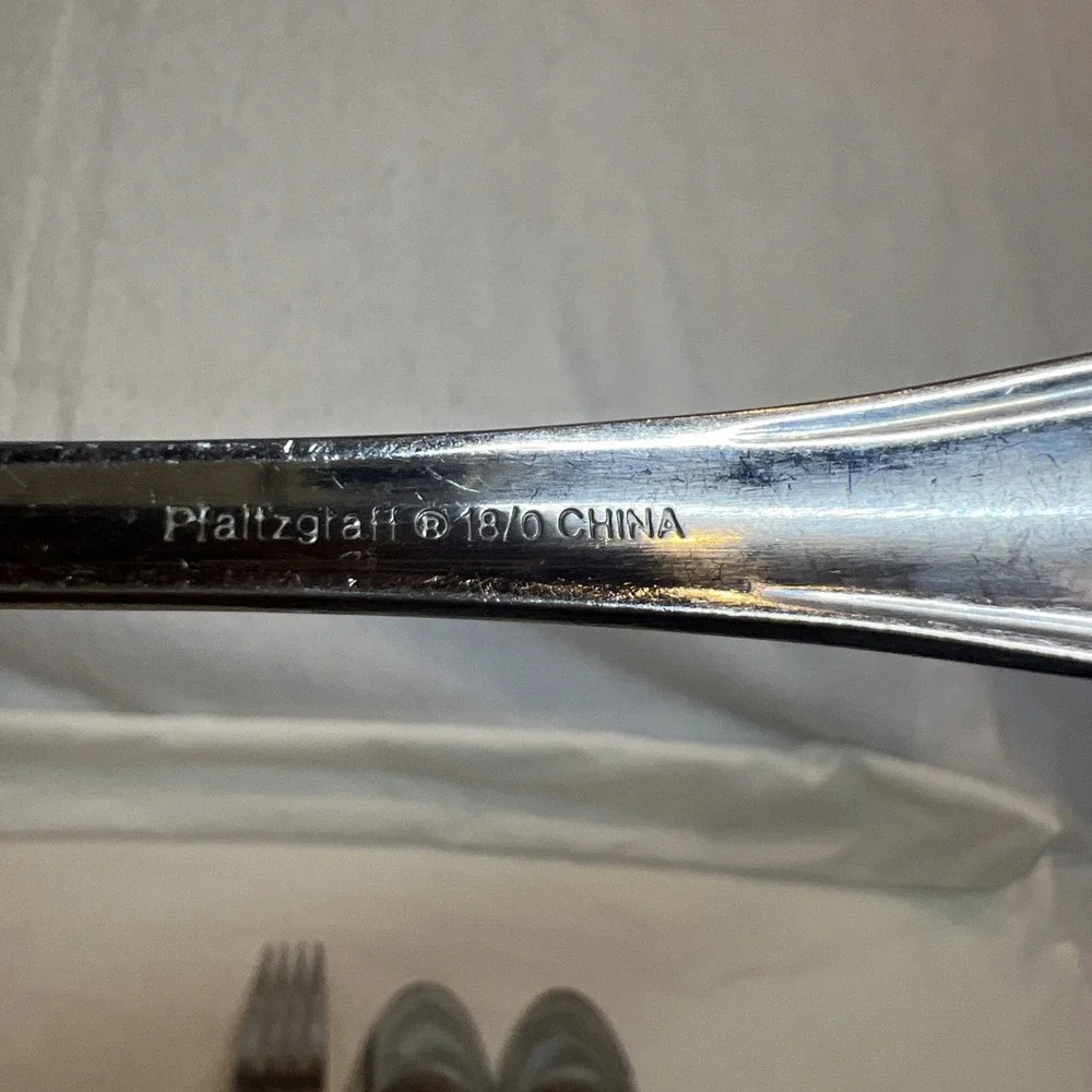 Pfaltzgraff Stainless Steel AMERICAN BEAD Lot of 3 Soup Spoons, 1 fork